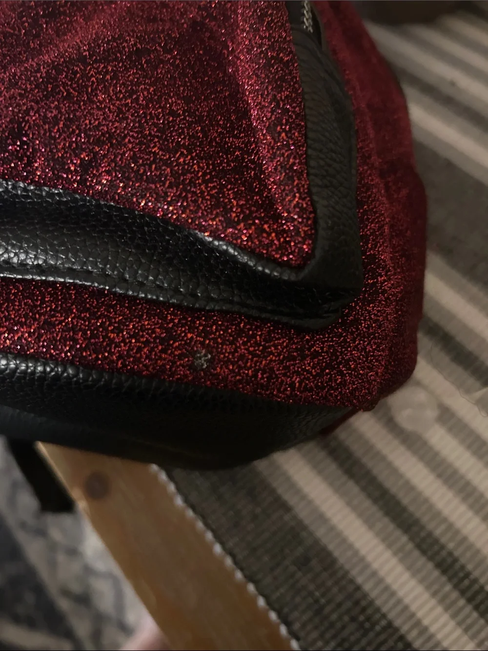 adidas Sparkle Burgundy Mini Backpack with Front Zip - Picture 6 of 11